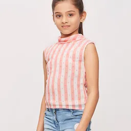 Tiny Girl Sleeveless StripedTop - Peach image 5