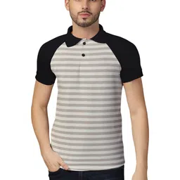 BEYOU FASHION Men Striped Polo Collar T-shirt-picture-24