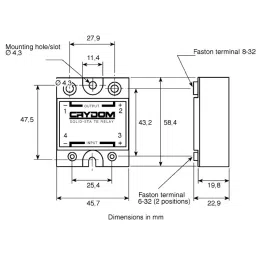 SENSATA/CRYDOM Solid State Relay 1-DC Series 7 A Load Surface Mount 100 V 32 Control, D1D07 image 5