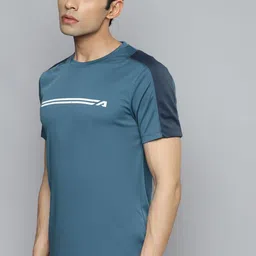 Alcis Men Blue Slim Fit Training or Gym T-shirt image 3