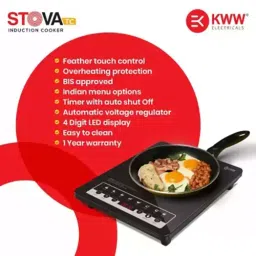 KWW INCO-2000 W-TC Stova TC-IC02 Induction Cooktop Crystal Glass Plate Black image 2