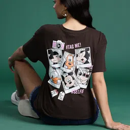 DressBerry Mickey Mouse & Friends Print Pure Cotton Oversized T-shirt-image-7