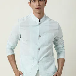 RARE RABBIT Men Gin Tailored Fit Striped Cotton Jacket image 1