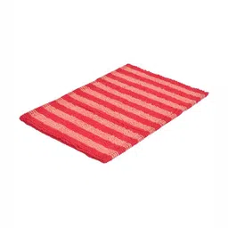 STELLAR HOME Maimi Peach-Coloured & Pink Textured 1500 GSM BathRugs-image-14