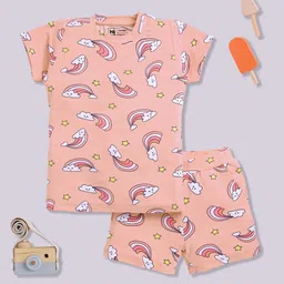 YK X Minute Mirth Girls Printed Tshirt with Shorts-picture-44