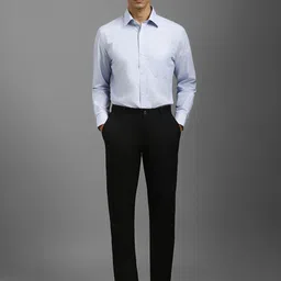 Louis Philippe Men Classic Spread Collar Micro Ditsy Printed Cotton Formal Shirt image 4