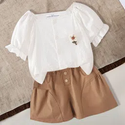FOREVER FRIDAY Boys Square Neck Pure Cotton Top With Shorts-picture-10