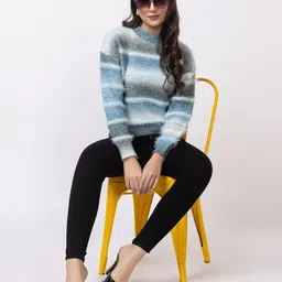 GFO Women Striped Pullover Sweaters image 4