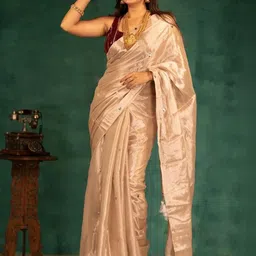 Ruuprekha Mirror Work Tissue Tussar Saree-picture-49