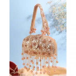 SWISNI Golden Embellished Clutch Bag (M)-image-63
