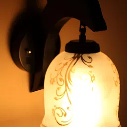 KINIS Black & White Printed Wooden Quirky Bell Shaped Wall Lamp image 4