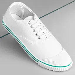 Pine Kids Solid Lace Up School Shoes - White-picture-32