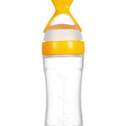 Bubble Trouble Feeding Spoon with Squeezy Food Grade Silicone Feeder Bottle, for Infant Baby, 90ml - Yellow-picture-36