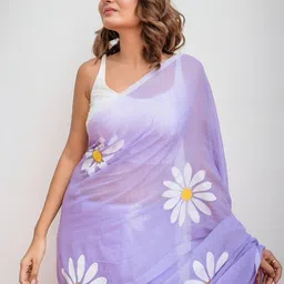 PAYAL CREATION Floral Printed Art Silk Bandhani Saree image 4