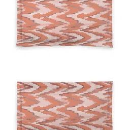 d'decor DDecor Orange White 144 TC Cotton Queen Bedsheet with 2 Pillow Covers image 4