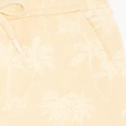 Pantaloons Junior 100% Cotton Woven Palm Trees Printed Shorts - Beige image 5