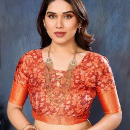 HERE&NOW Floral Printed Saree With Blouse Piece image 4