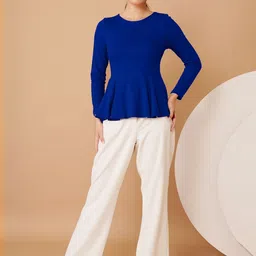 Chemistry Cotton Peplum Top image 5