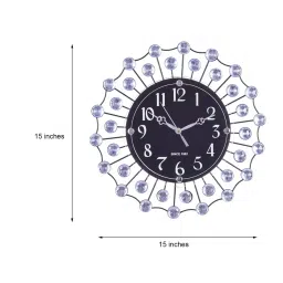 eCraftIndia DWCGV304 Decorative Analog Black Diamond Series Wall Clock image 2