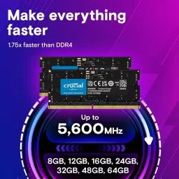 Crucial By Micron SODIMM RAM 8 GB DDR5 5600 MHz for Laptop & Desktop, CT8G56C46S5 image 3
