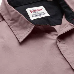 Roadster Men Mauve Solid Pure Cotton Sustainable Casual Shirt image 2