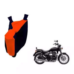 Auto Pearl Waterproof Two Wheeler Cover For Royal Enfield Thunderbird 350 (Orange & Blue)-picture-12