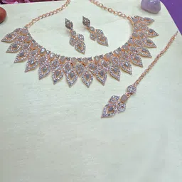 VATSALYA creation Gold-Plated Stone Studded Jewellery Set image 1
