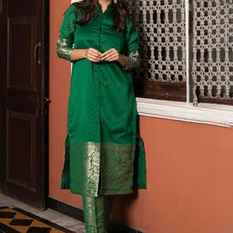 Moda Rapido Women Woven Design Regular Kurta with Dhoti Pants image 5
