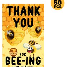 Zyozi Honey Bee Thank You for Beeing Here With Us Tags for Birthday - Pack of 50-picture-22