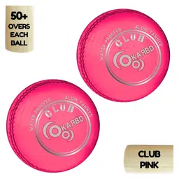KARBD Cricket Leather Ball 4 Piece 50 Plus Overs Club  Pack of 2- Pink-picture-22