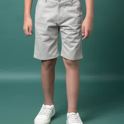 CRIMSOUNE CLUB Cotton Woven Solid Shorts - Grey-picture-32