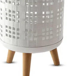 AARVI DECOR STUDIO White Mesh-Designed Freestanding Round Plater image 4