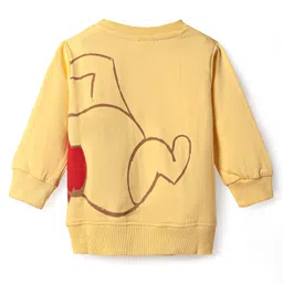 Babyoye Disney Terry Knit Full Sleeves Sweatshirt with Front & Back Winnie The Pooh Graphics - Yellow image 2