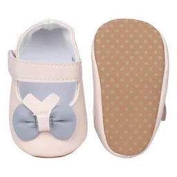 Baby Moo Bow Applique Ballerinas - Cream image 4