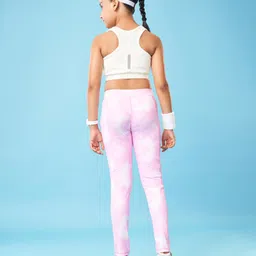 Pine Active Full Length High Stretch Leggings With Pentagon Print - Pink image 4