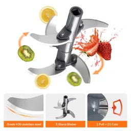 Artikel Manual Chopper & Blender with Storage Lid  Combo Pack Grey & Orange image 4