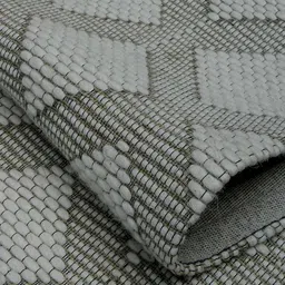 MRIC White Geometric Handmade Woollen Carpet image 2