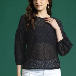 DressBerry Self Design Sheer Top image 3