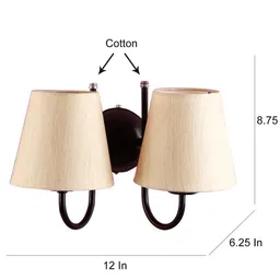 Devansh Off White & Black Traditional Armed Sconce Wall Lamp image 3