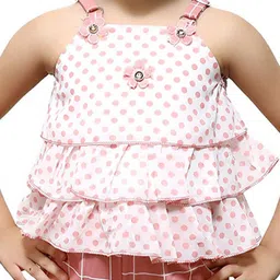 VALUE CREATION Girls Printed layered Sleeveless Top With Shorts image 5