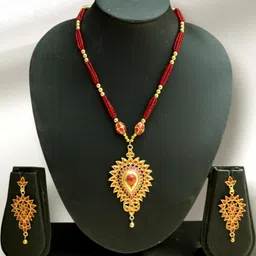 Balaji Gold Women Red Pendant-picture-10
