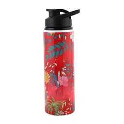 PENTADECO Red & Yellow Single Aluminium Printed Single Wall Vacuum Water Bottle image 2