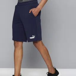 Puma Men Navy Blue Solid Regular Fit ESS 10" Sports Sustainable Shorts-image-96
