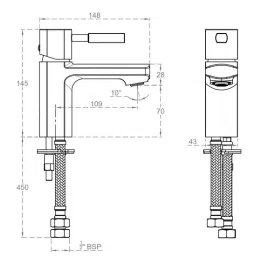 CERA Gayle Basin Mixer Bathroom Faucet - F1014451 image 2