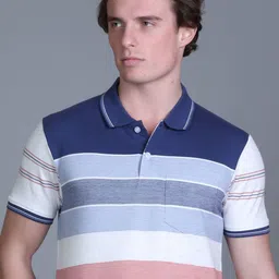 SANE ORIGINALS Men Striped Polo Collar T-shirt-picture-20