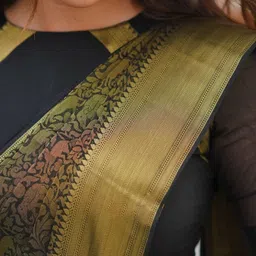 VASTRAAVEDAA Ethnic Motifs Zari Art Silk Handloom Banarasi Saree image 2