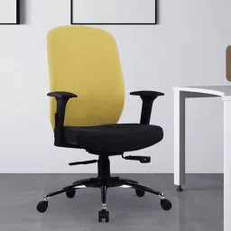 Vassio Premium Fabric Plywood Black and Lemon Yellow Executive Chair For Office-image-32