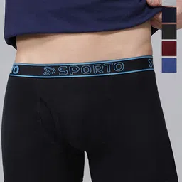 MACHO Pack Of 5 Super Combed Cotton Mid-Rise Short Trunks-picture-41