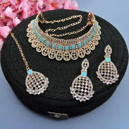 VATSALYA creation Turquoise Blue Jewellery Set-picture-21
