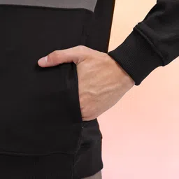 HRX by Hrithik Roshan Colourblocked Mock Collar Relaxed Fit Sweatshirt image 4